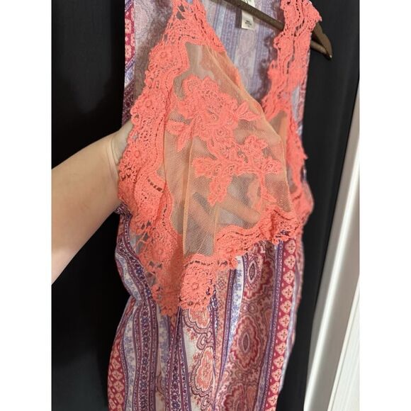 SELF ESTEEM Women's 1X Boho Lace Multicolored Open Flowy Sleeveless Vest‎ - Picture 5 of 7